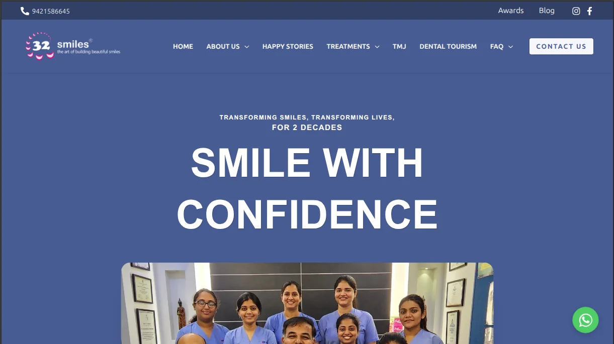 32Smiles Dental interface